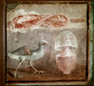 Naturaleza muerta con pájaro (fresco) de Roman