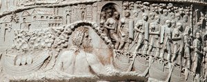Las legiones romanas navegan en Ancona bajo la protección de Neptuno (detalle) de Roman