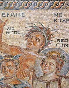 La presentación del bebé Dioniso por Hermes (detalle de Hermes, Néctar y Teógeno) de Roman