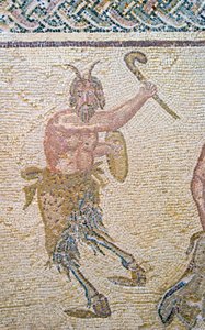 El triunfo de Dionisos (detalle de Pan) de Roman