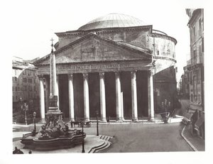 Vista del Panteón y el obelisco egipcio en la Piazza della Rotonda de Roman