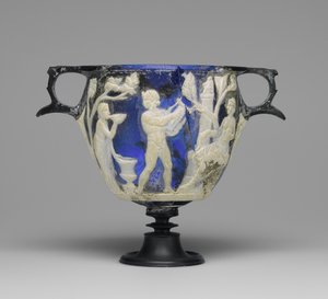 Skyphos de vidrio camafeo, c.1 AD