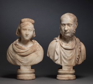 Busto de Retrato de una Mujer Aristocrática y Busto de Retrato de un Hombre Aristocrático, 280-290 de Roman Imperial Period