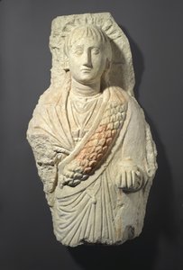 Figura funeraria de una mujer, encontrada en Oxyrhynchos, siglo III-IV