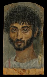 Retrato de un Hombre de Cara Delgada y Barba, 160-180 d.C. de Roman Period Egyptian