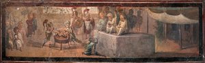 El juicio de Salomón, 1er milenio de Roman Pompeian wall painting.