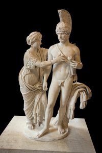 Pareja imperial en Marte y Venus (entre 120 y 140 d.C.) escultura de mármol
