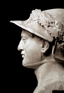 Busto de Pirro I, Rey de Epiro de 306 a 272 a.C. De Ercolano. De un original de 290 a.C. Nápoles, Museo Archeologico Nazionale de Roman Roman