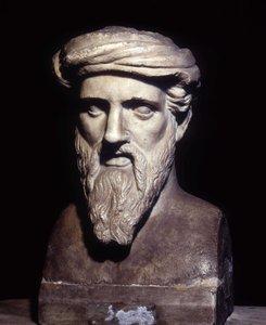 Busto de Pitágoras (siglo VI a.C.), filósofo y matemático griego, Musei Capitolini, Roma. de Roman Roman