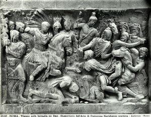 Detalle del gran friso de Trajano ubicado en el Arco de Constantino, Foro Romano de Roman Roman