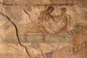 Fresco erótico de Lupanar, Pompeya (Lista del Patrimonio Mundial de la UNESCO de Roman Roman
