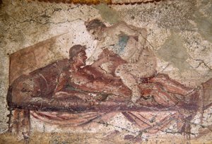 Fresco erótico de Lupanar, Pompeya (Lista del Patrimonio Mundial de la UNESCO de Roman Roman