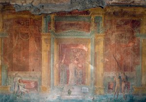 Fresco que representa Ifigenia en Tauris, Casa de Pinarius Cerialis, Pompeya (Patrimonio Mundial de la Unesco), Campania, Italia, Civilización romana de Roman Roman