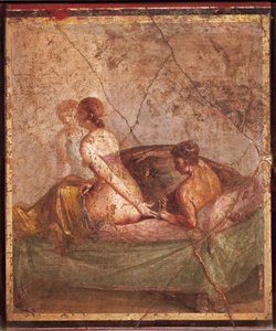 Fresco con tema erótico de Pompeya (Italia) de Roman Roman