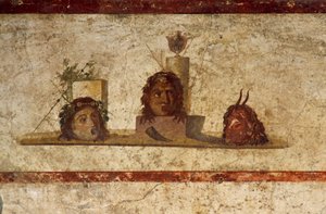 Fresco que representa tres cabezas, Casa de Cayo Julio Polibio, Pompeya (Lista del Patrimonio Mundial de la UNESCO