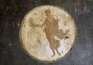 Fresco con medallón, ala derecha de la Casa de los Vettii, Pompeya (Lista del Patrimonio Mundial de la UNESCO
