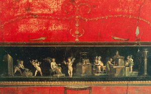 Friso con cupido, Casa de los Vettii, Pompeya (Lista del Patrimonio Mundial de la Unesco de Roman Roman