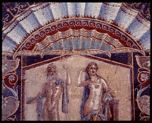 Neptuno y Anfitrite. (detalle) de un mosaico mural del triclinium de la casa de Neptuno y Anfitrite, siglo V a.C.-siglo I d.C. de Roman Roman