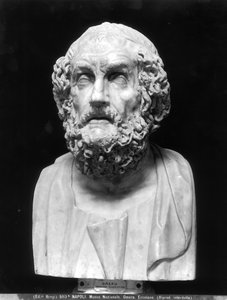 Busto retrato de Homero, copia de un original helenístico griego de Roman Roman