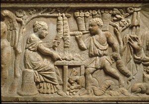 Representación de un fabricante de coronas (relieve) de Roman Roman