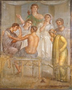 Civilización romana. Ademeto y Alcestis, fresco de la basílica de Herculano de Roman Roman