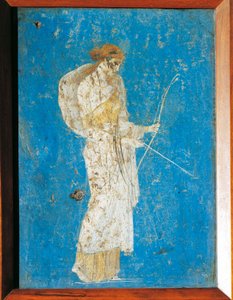 Fresco romano que representa a Diana, de Pompeya, Italia