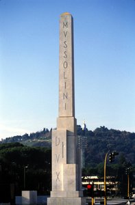 Roma. Foro Itálico el obelisco dedicado a Mussolini.