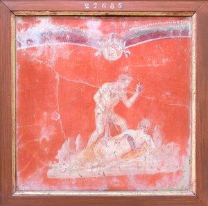 Sátiro y ninfa, 50-79 d.C. (fresco)