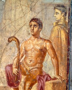 Selene y Endymion, fresco de la Casa del Centenario, Pompeya , Campania, Civilización romana