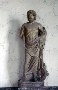 Estatua de Esculapio, dios de la medicina en la religión romana. Museo del Louvre, París de Roman Roman