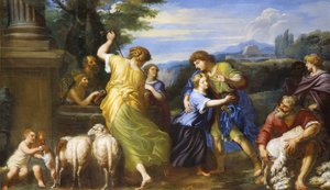 Jacob y Raquel en el pozo (óleo sobre lienzo)