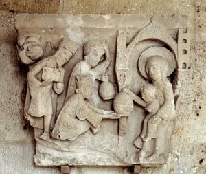 Adoración de los magos (capitel tallado)