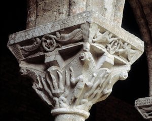 Capitel representando a los tres judíos en el horno ardiente (escultura)
