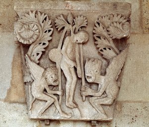 Ahorcamiento de Judas (capitel tallado)