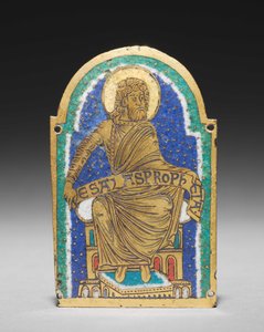 Placa: Profeta sentado de un relicario: Esais de Romanesque
