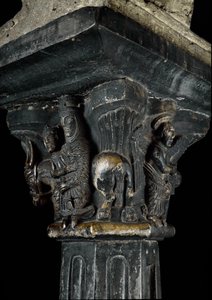 Arte románico: capitel del siglo XII. Aosta, Priorato de Sant 