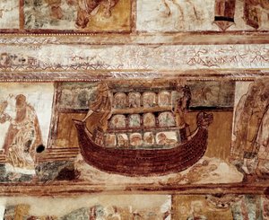 El arca de Noé (fresco del techo) de Romanesque