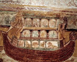 El arca de Noé (fresco del techo) de Romanesque