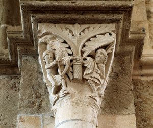 La muerte de Caín (capitel tallado)
