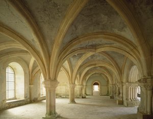 Vista del scriptorium, lugar de reunión de la comunidad, abadía cisterciense fundada en el siglo XII