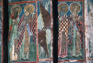 Detalle de la pintura, ábside sur de la iglesia de Romanian School