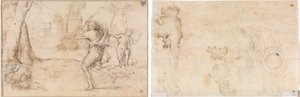 Rómulo y Remo Encontrados por Fáustulo (recto) Círculos Concéntricos (verso) de Romanino