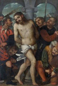 La flagelación, reverso La Madonna de la Misericordia, ca. 1540 de Romanino