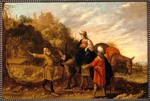 Guehazi volviendo de la casa del Sunamita y yendo al encuentro de Eliseo. 1644 ... de Rombout van Troyen