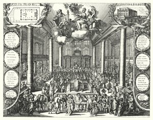 La Sinagoga Portuguesa, Ámsterdam de Romeyn de (after) Hooghe