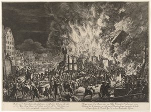 Incendio en las Líneas del Almirantazgo, 1673 Incendio del antiguo Lijnbaans del Almirantazgo y edificios adyacentes (…) ocurrido el 12 de enero de 1673 / Feu qui se prit le 12 de enero de 1673, auxvielles Corderies de l