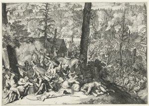 Victoria del duque Carlos V de Lorena y el margrave Louis Willem van Baden-Baden sobre los turcos, 1687 de Romeyn de Hooghe (attributed to)