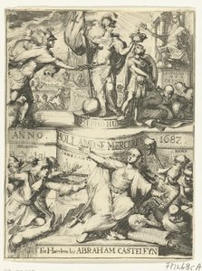Portada del Mercury holandés sobre el año 1687 de Romeyn de Hooghe (attributed to)