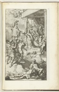 Impresión de título para la segunda parte de Guerres de Flandres Segunda parte (título sobre objeto) Guerres de Flandres (título de la serie) de Romeyn de Hooghe (attributed to)