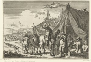 Jinetes descansan en carpas de Romeyn de Hooghe (rejected attribution)